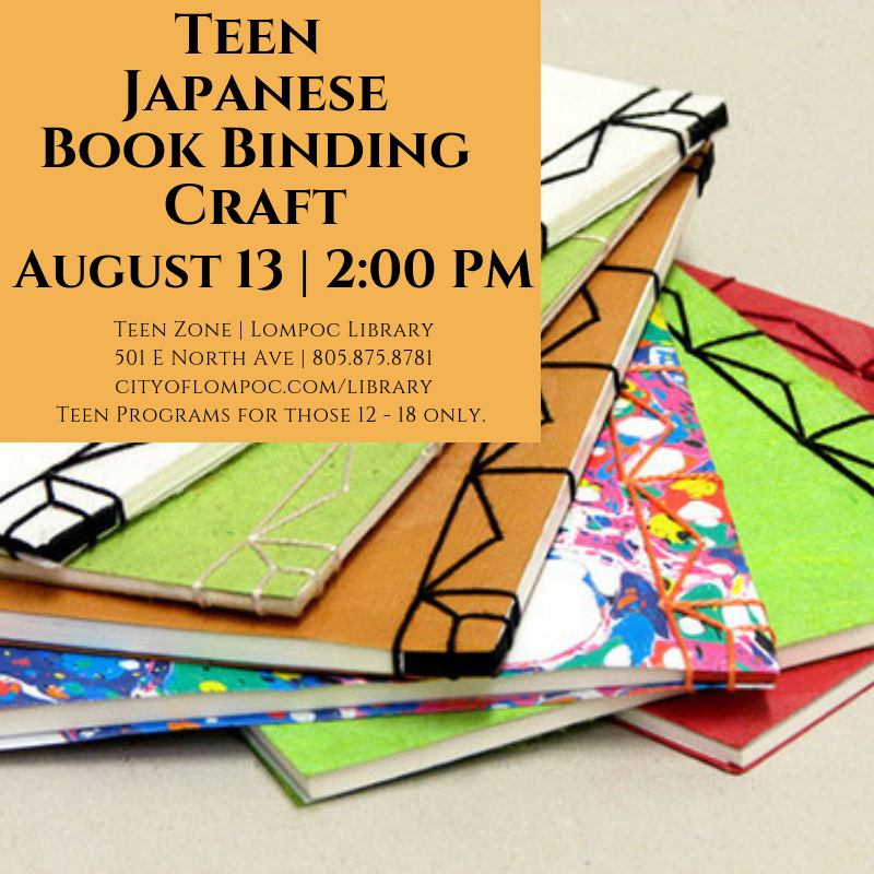 Japanese Book Binding - teen august program