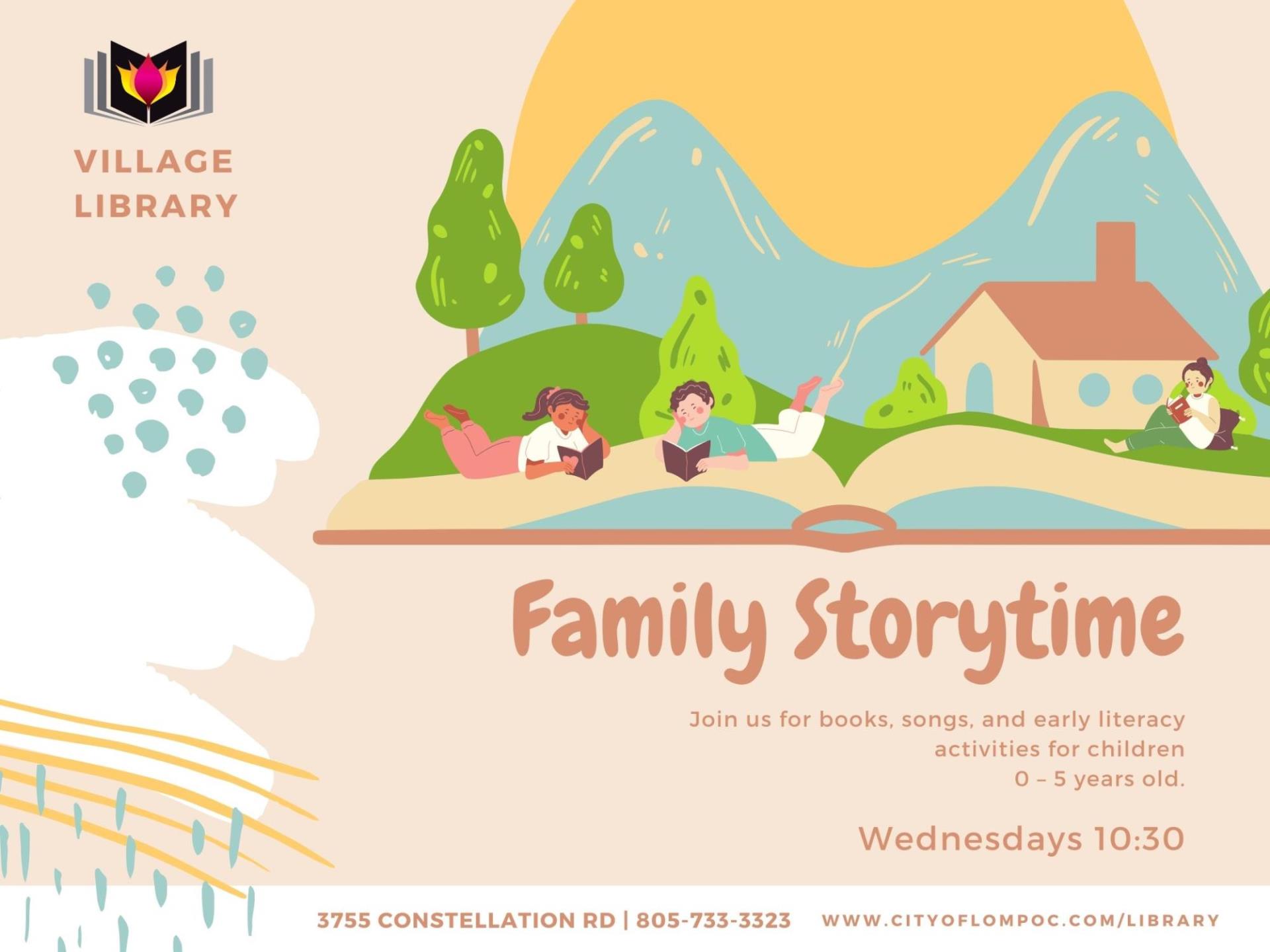 Village Storytime at 10:30 AM on Wednesdays at the Village Library