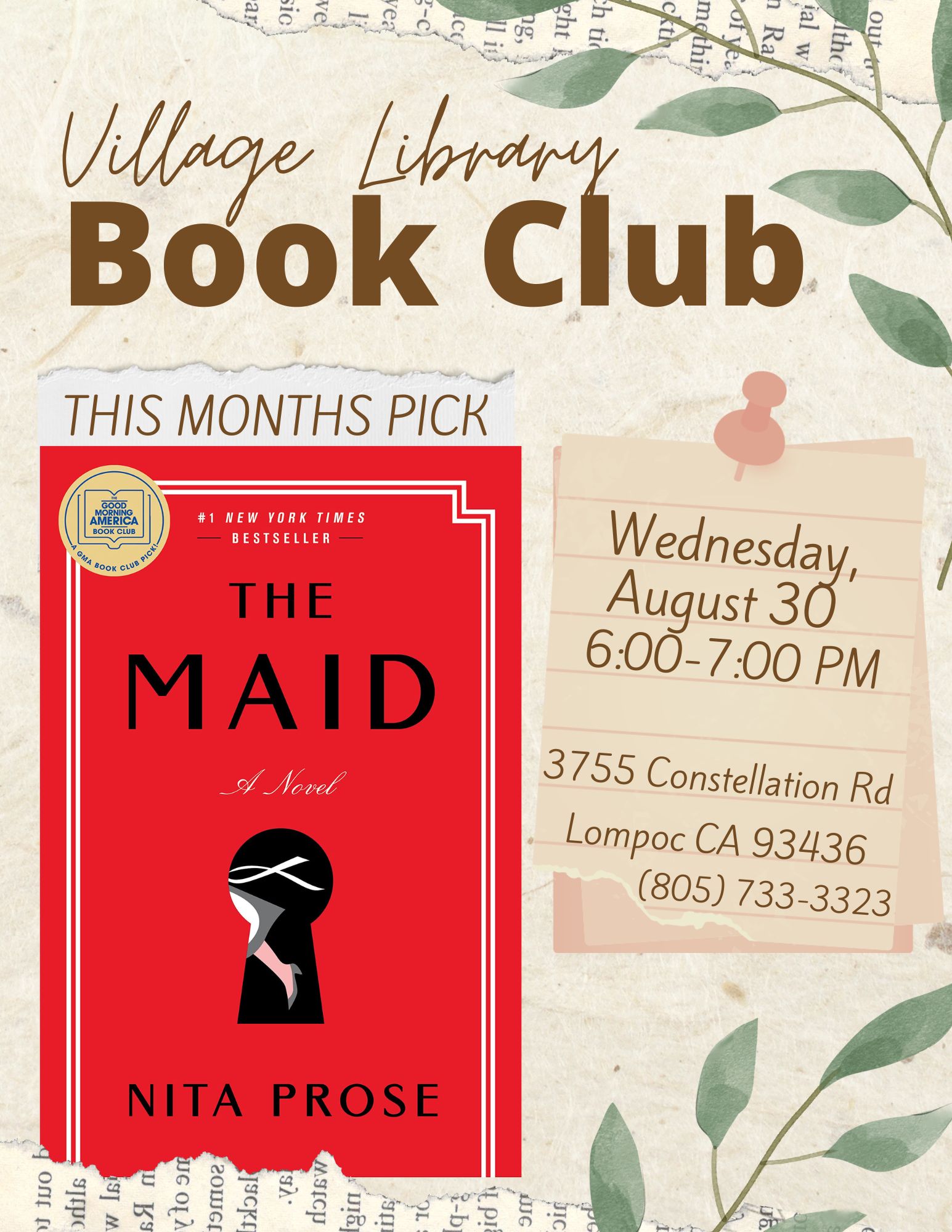 Village Library Book Club